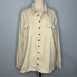 One Teaspoon Anthropologie Distressed Timeworn Look Western Buttoned Shirt XL